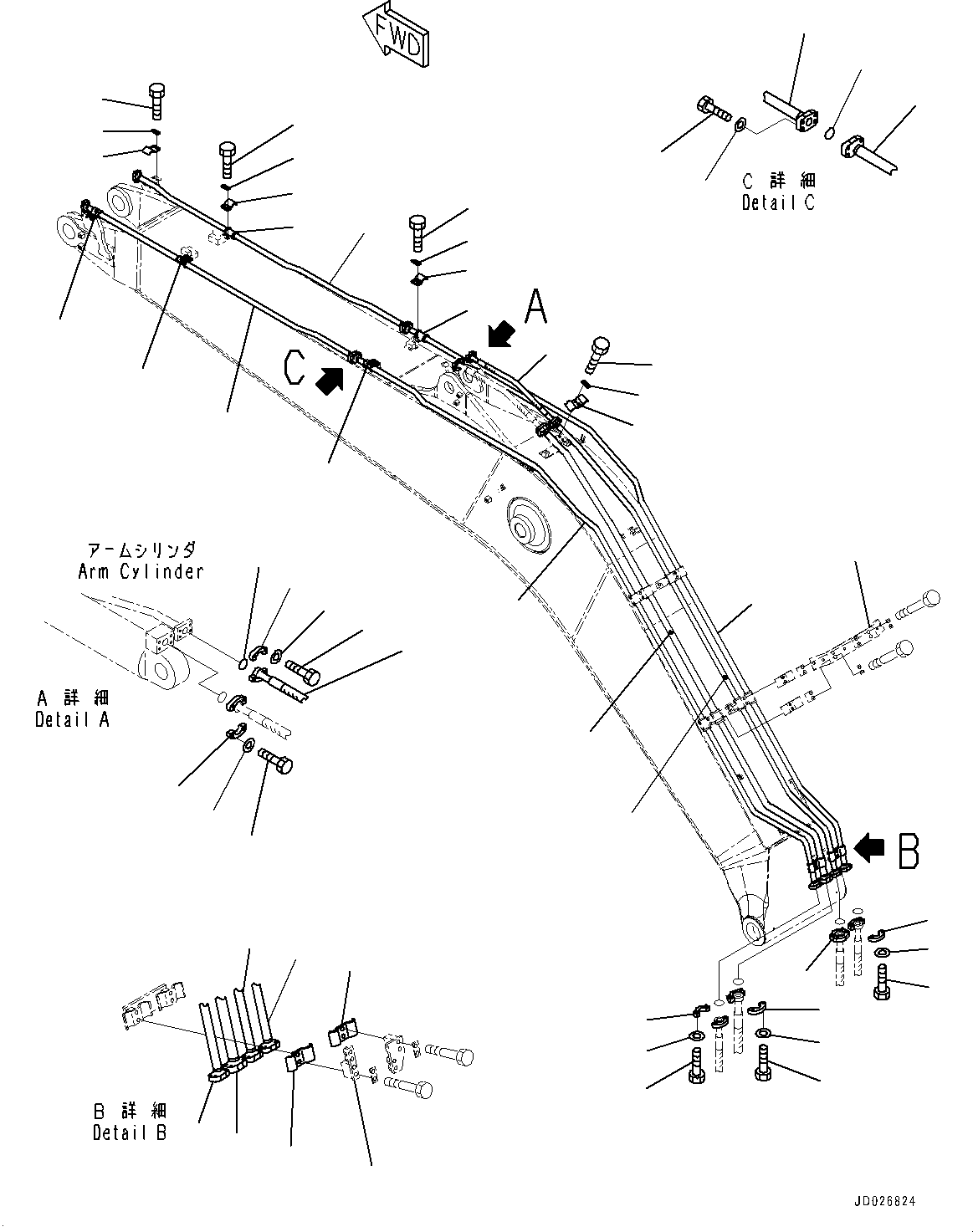 Bracket(Boom,Arm Lock Valve Piping,With Boom and Arm Anti-drop Valve) (20Y-62-42691) KOMATSU