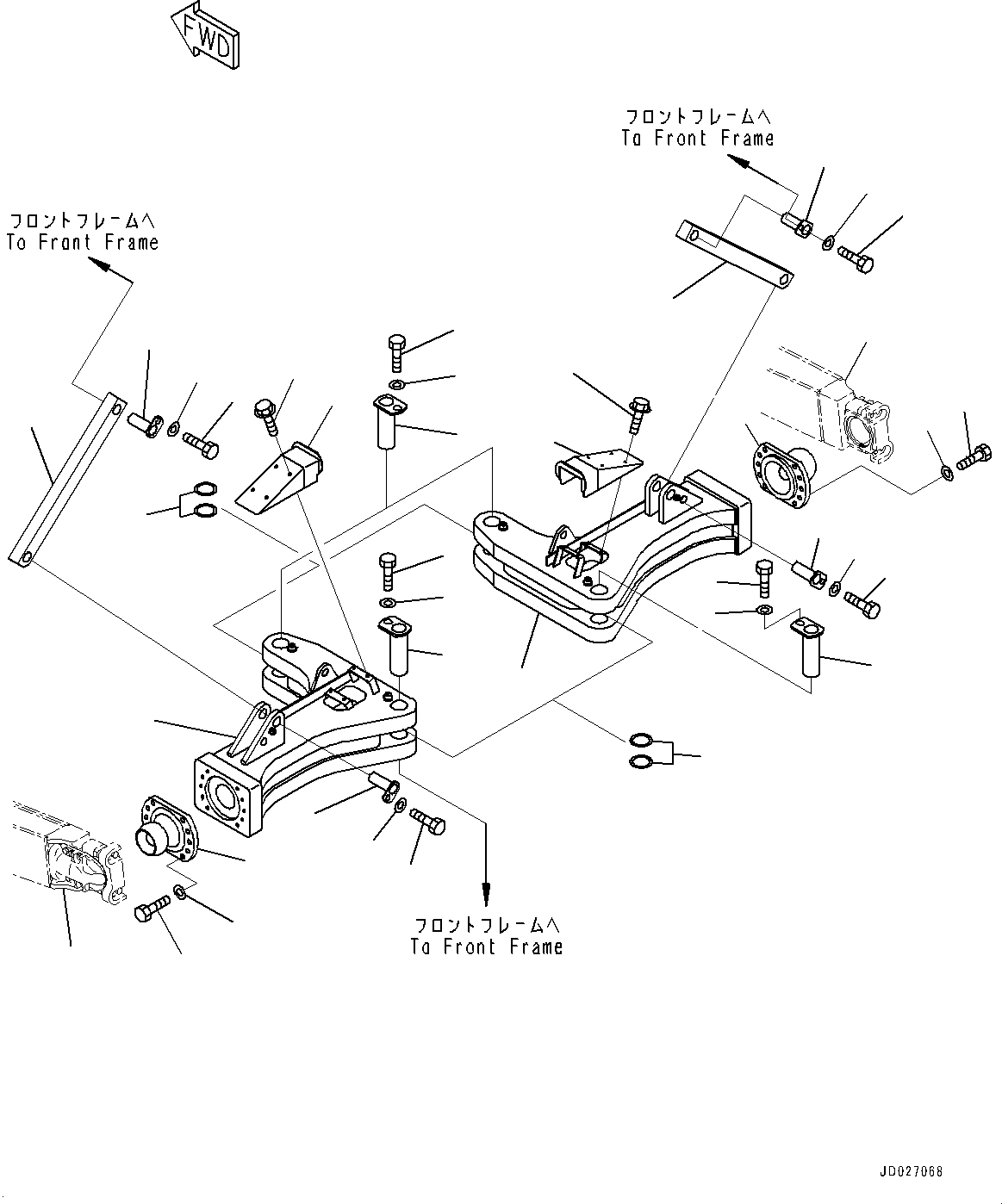 Frame,L.H.(Dozer Frame and Blade Linkage,Frame) (41E-70-25510) KOMATSU
