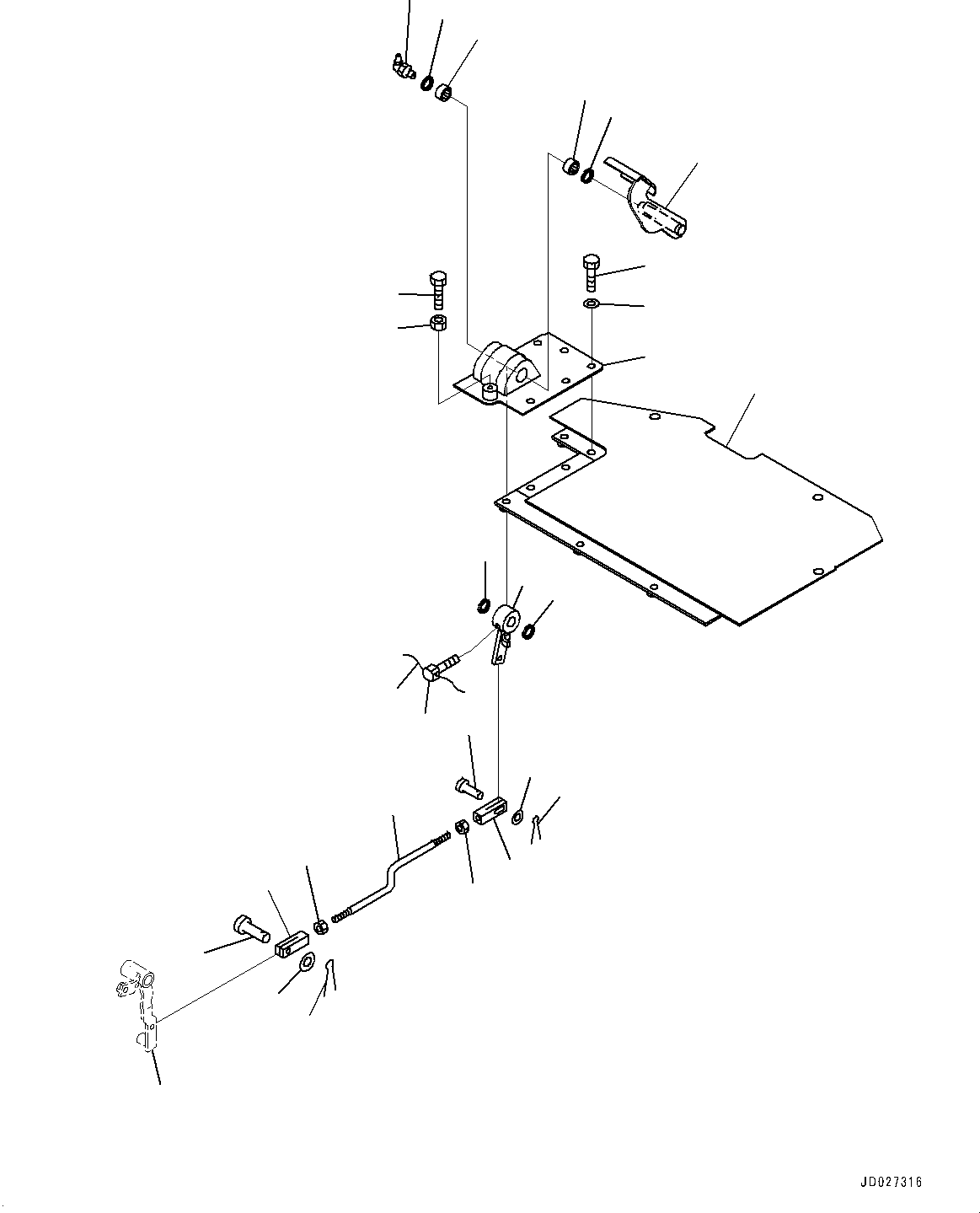 Lever(Decelerator Pedal and Linkage,Decelerator Pedal Linkage) (104-43-54661) KOMATSU