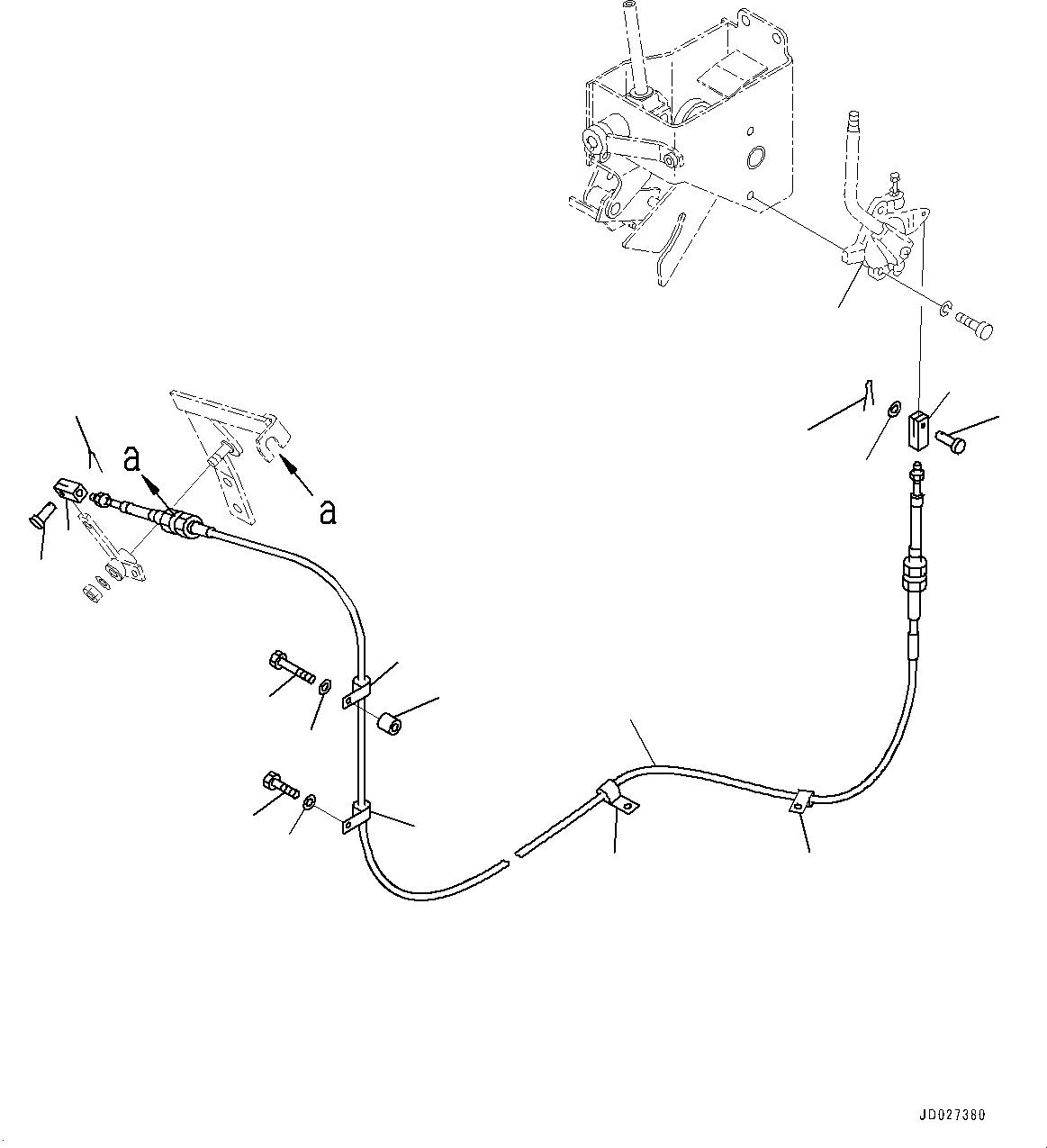 Lever Assembly(Fuel Tank and Controls,Fuel Tank and Fuel Control Lever,For 2 Forward - 2 Reverse Transmission,For Machine With Decelerator Pedal) (114-43-48220) KOMATSU