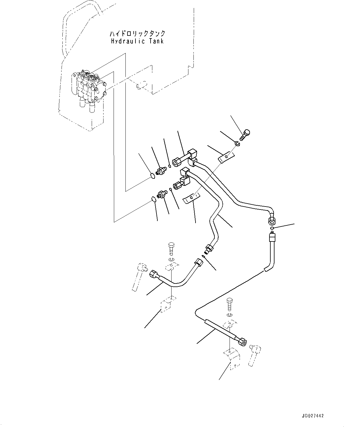 Bracket(Dozer Blade Tilt Cylinder Piping,For 3 Forward - 3 Reverse Transmission) (104-62-33171) KOMATSU