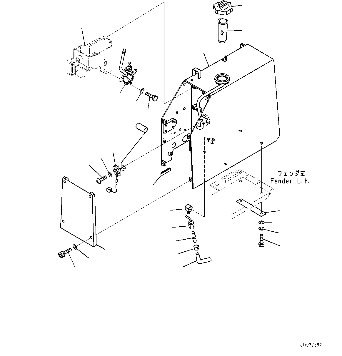 Bracket(Fuel Tank and Controls,Steering, Gear Shift Lever,For 3 Forward - 3 Reverse Transmission,For Machine With ROPS Cab) (104-43-48311) KOMATSU