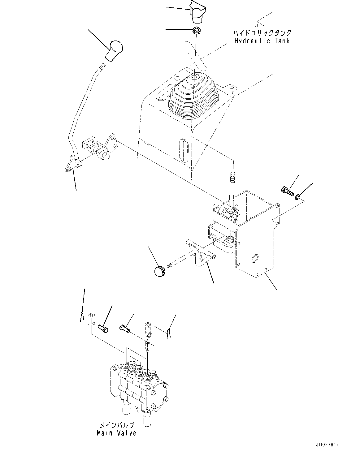 Lever(Dozer Control Lever and Linkage,Attachment Lever,Provision For 3-Point Hitch,Without ROPS Cab) (104-43-55330) KOMATSU