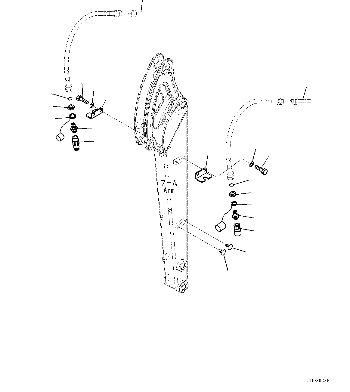 Hose, Face Seal Type(Arm Unit,Bucket Cylinder and Attachment Piping,1375mm) (02765-20408) KOMATSU