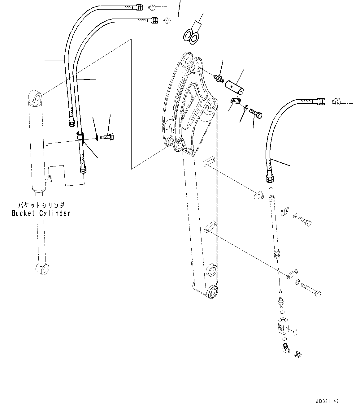 Tube(Boom Unit,Boom and Piping,2285mm Boom, 1-Attachment) (22L-62-23150) KOMATSU