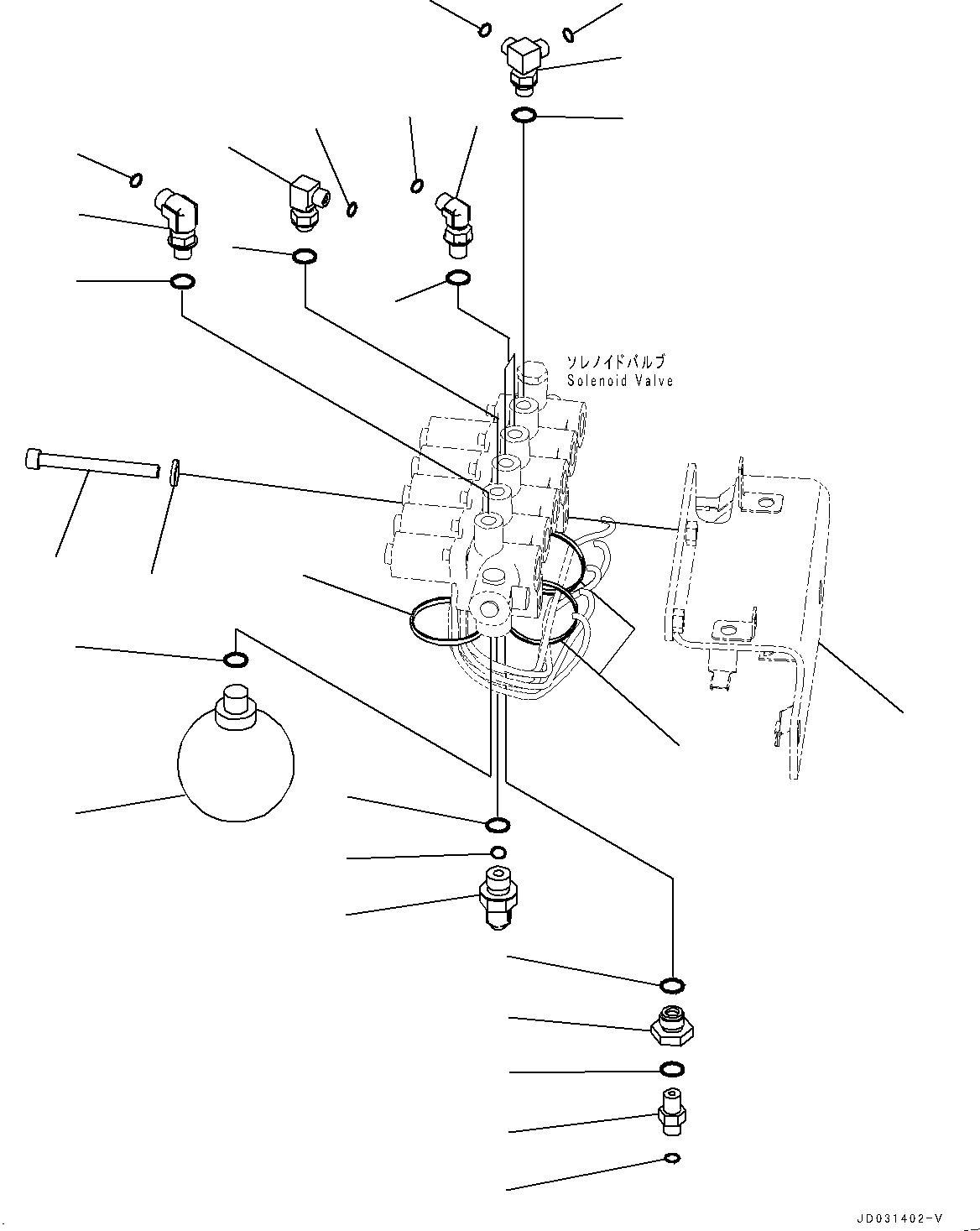 Bracket(Control Valve,Hose and Bracket,With Arm Crane,1-Service Valve) (22U-62-35111) KOMATSU