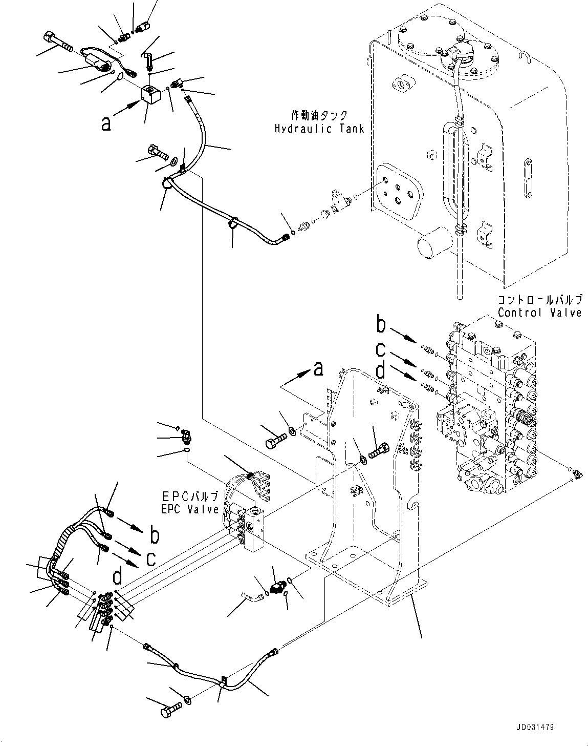Hose, Face Seal Type(Proportional Pressure Control (PPC) Valve Piping,Piping,Loading Shovel, Bottom Dump Type) (02761-003A5) KOMATSU