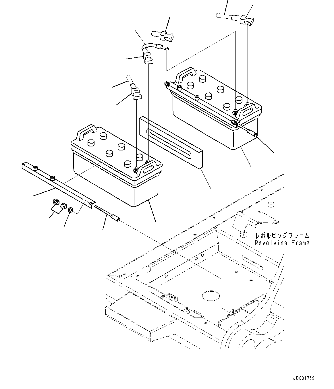 Cable, Battery(Wiring Harness,Battery Case Side) (08028-GE065) KOMATSU