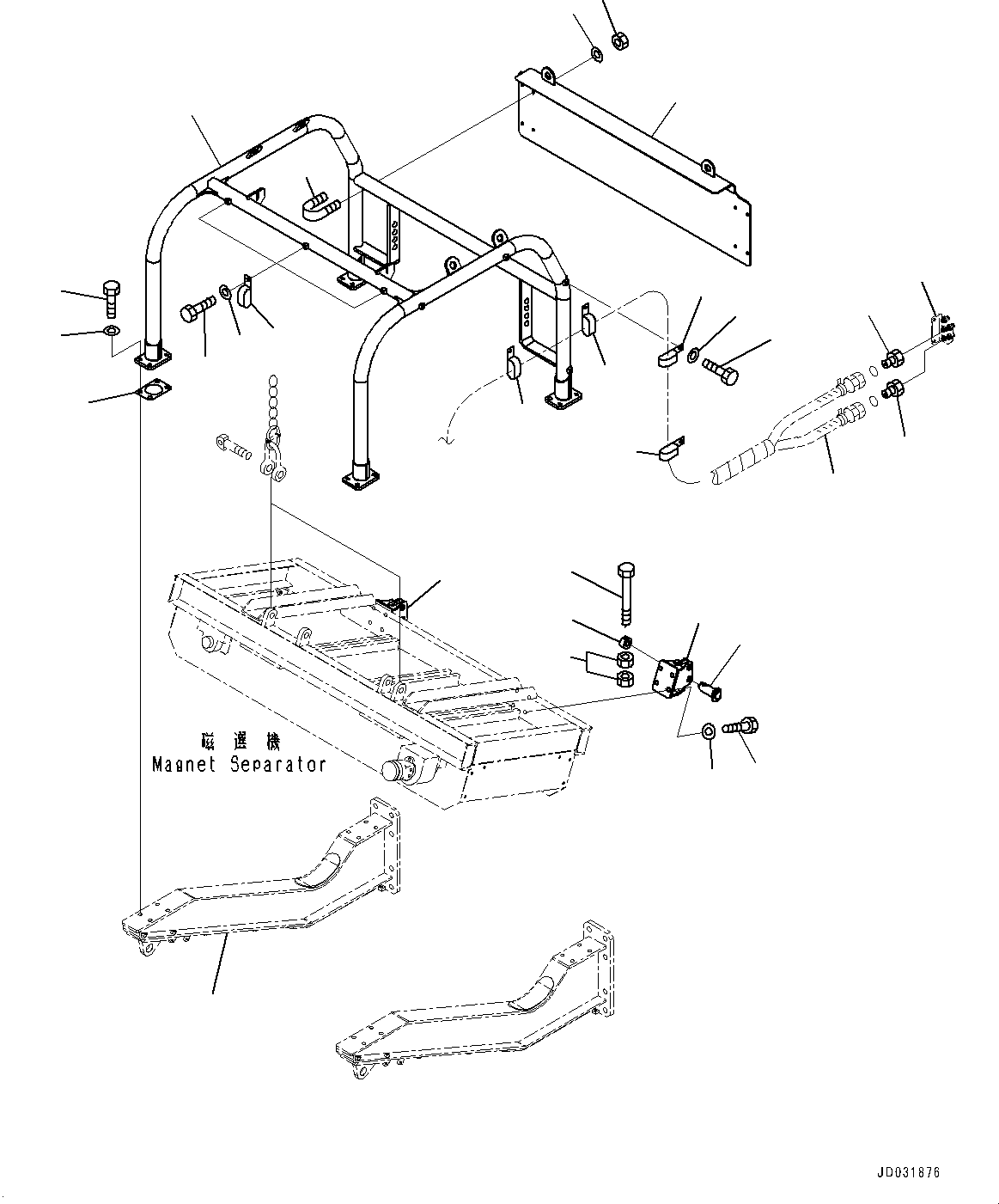 Hose, Face Seal Type(Magnet Separator,Magnet Piping and Bracket) (02753-00435) KOMATSU