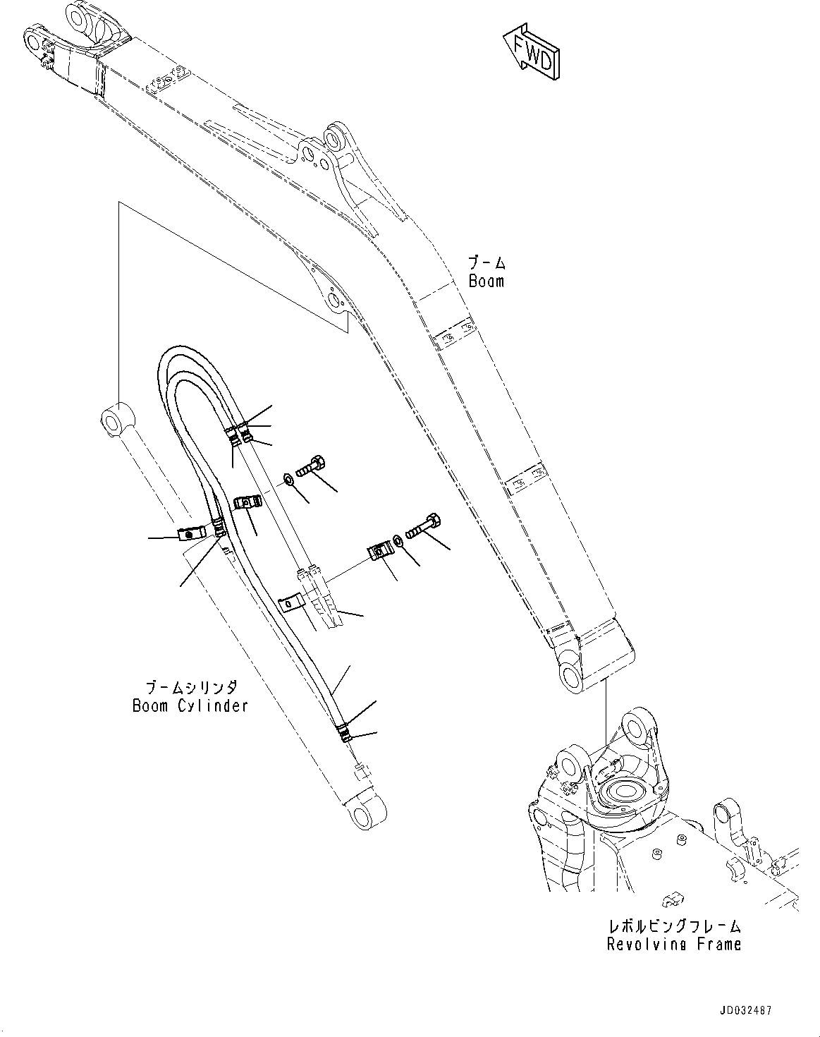 Hose(Actuator Piping,Boom, Arm, Bucket Cylinder,1-Additional Actuator Piping,For Australia and New Zealand) (22L-62-32912) KOMATSU