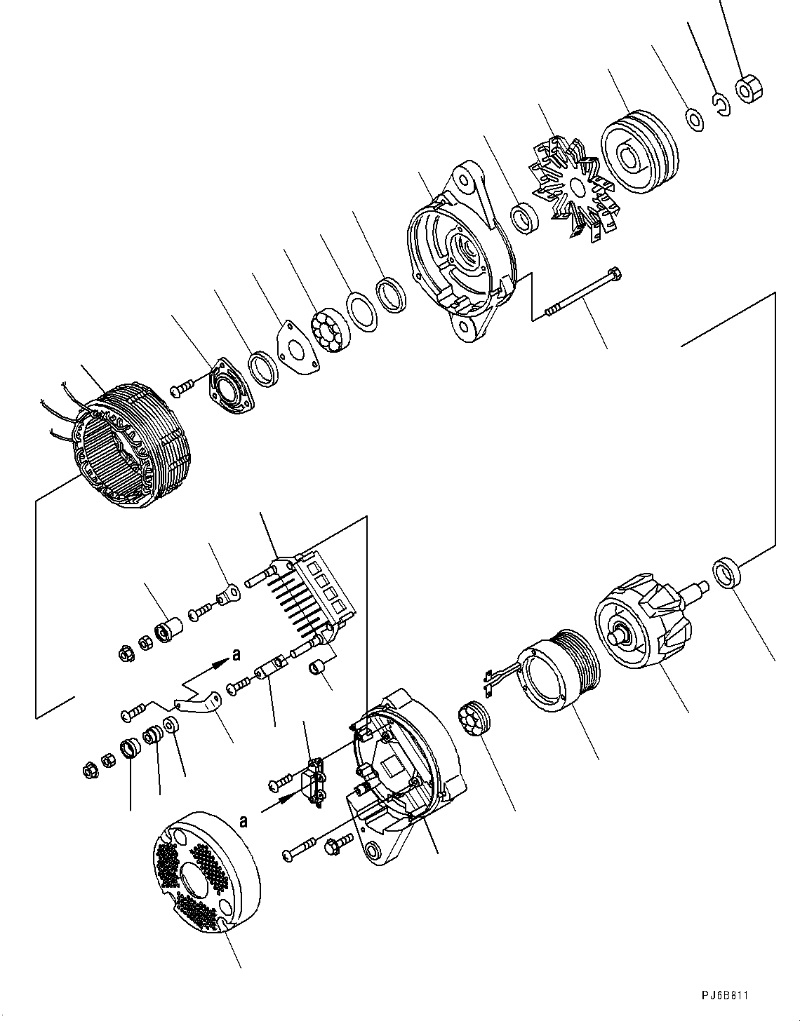 Alternator, 50Amp. 600-825-5121 KOMATSU