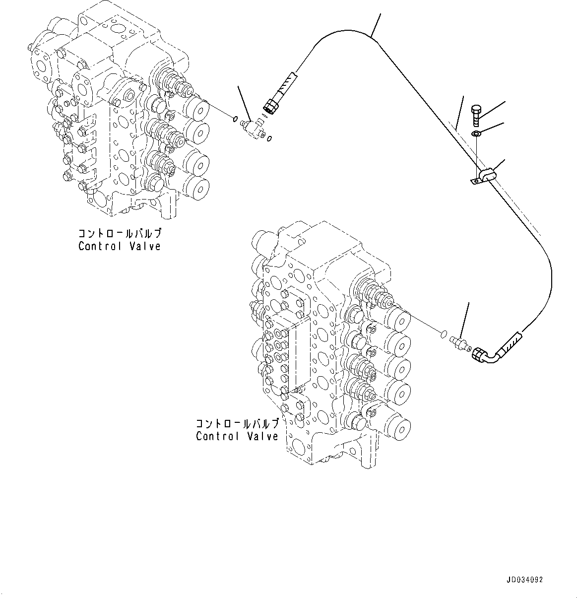 Nipple(Control Valve,Heavy Lift and Pressure Support) (02781-0031D) KOMATSU