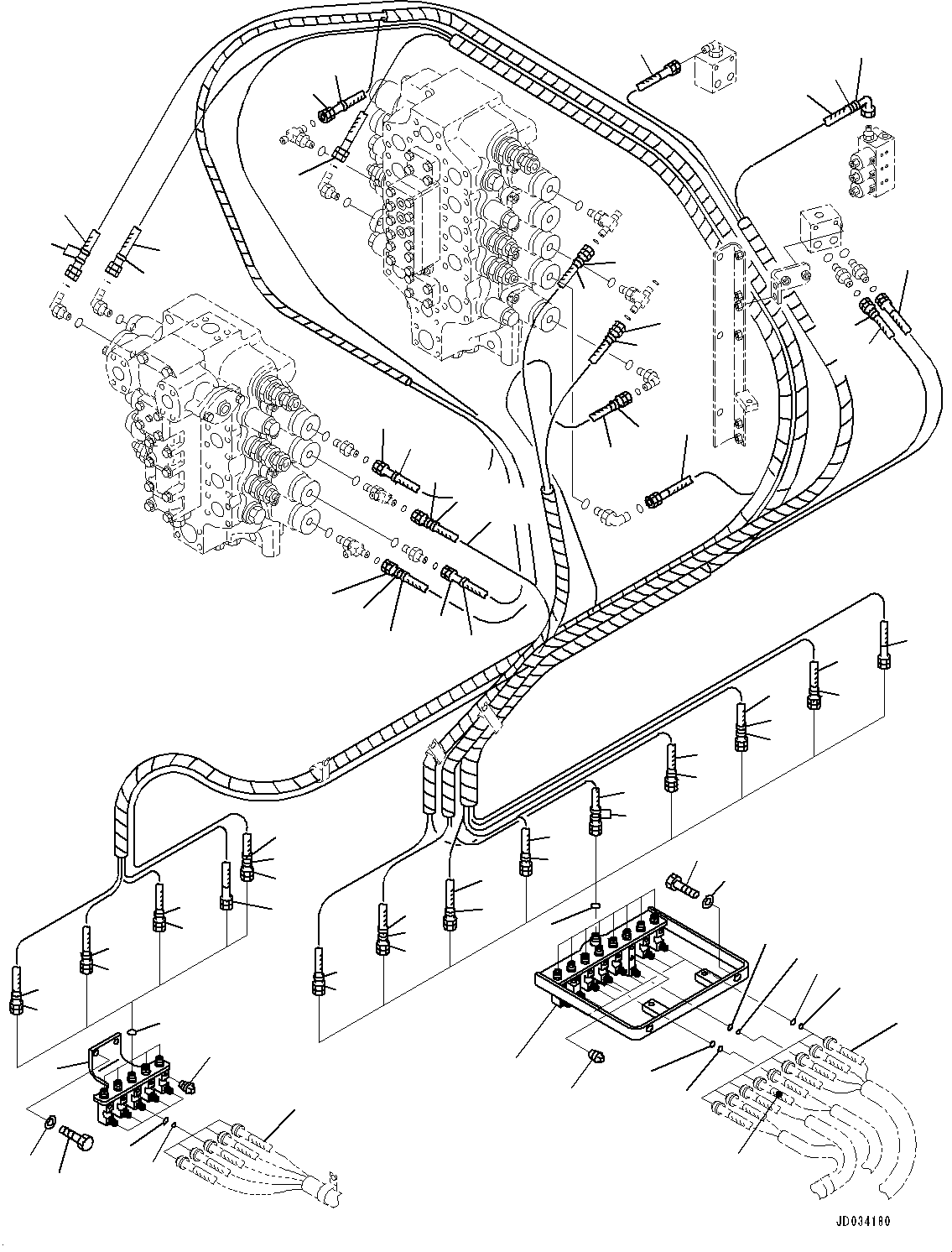 Hose(Cab,Floor, Proportional Pressure Control (PPC) Valve Piping) (209-64-11150) KOMATSU