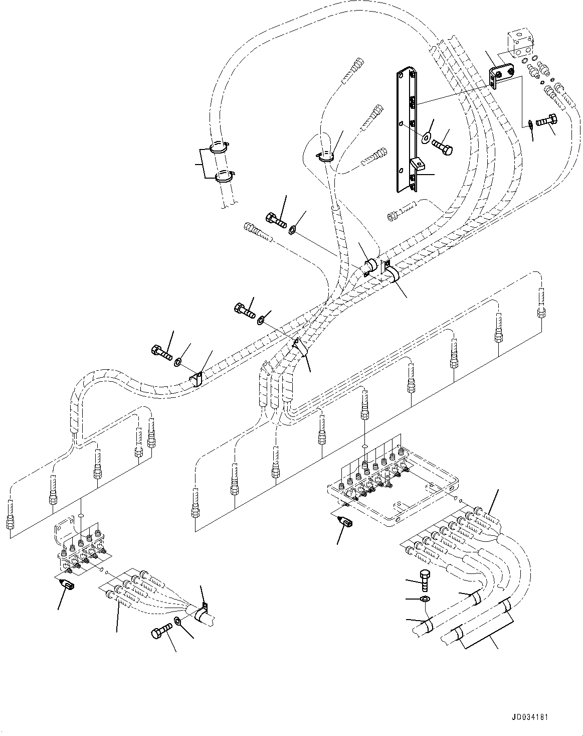 Hose(Cab,Floor, Proportional Pressure Control (PPC) Valve Piping) (209-64-11160) KOMATSU