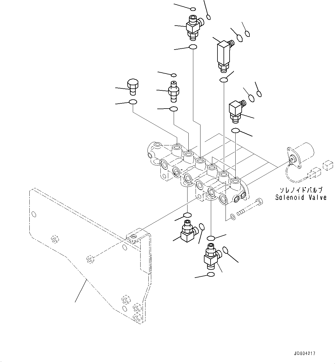 Bracket(Solenoid Valve,Swing Priority Valve and piping) (209-62-42910) KOMATSU