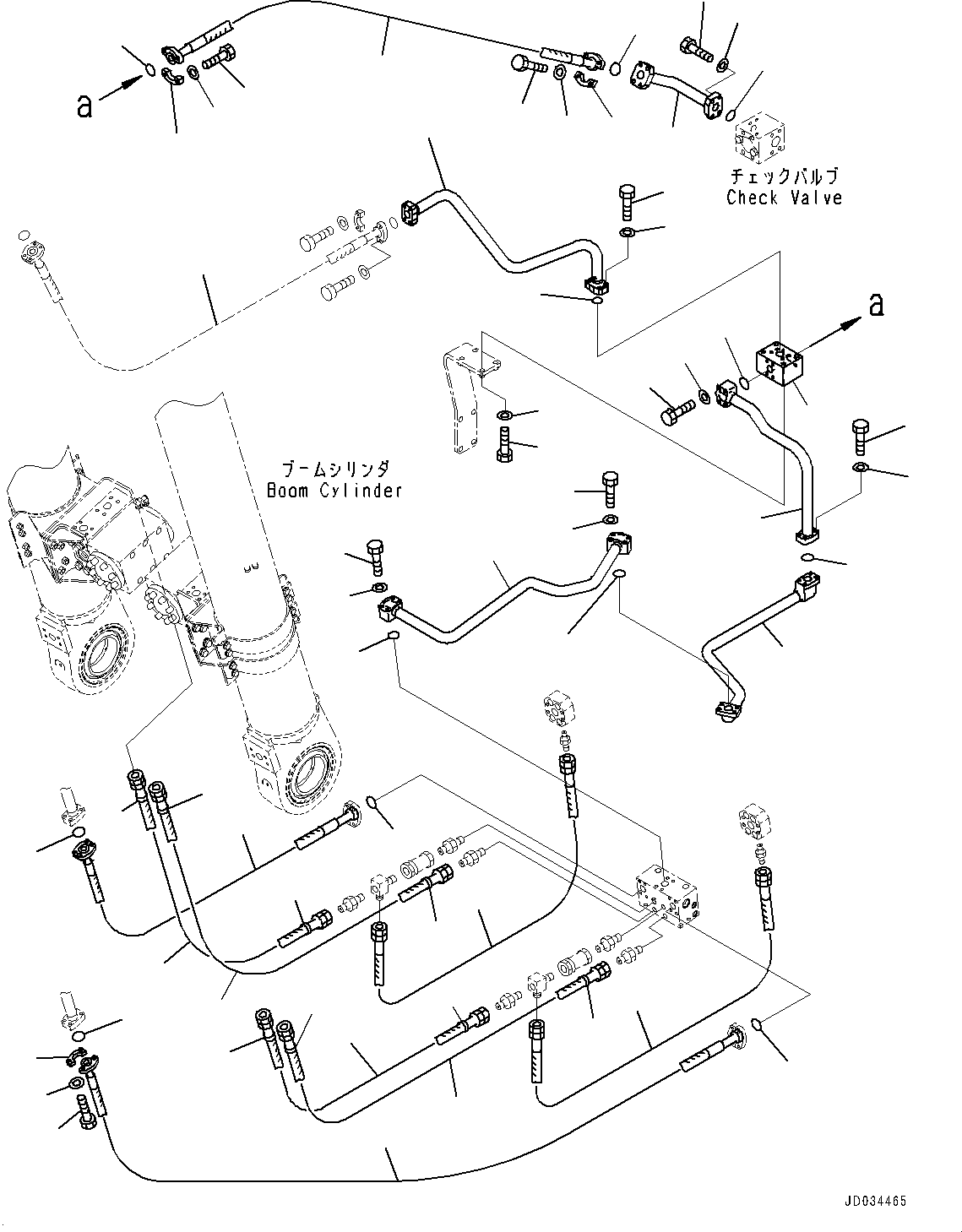 Hose, Flange Type(Quick Return Piping,Hose,Boom and Arm Hydraulic Drift Prevention Valve) (07125-21020) KOMATSU