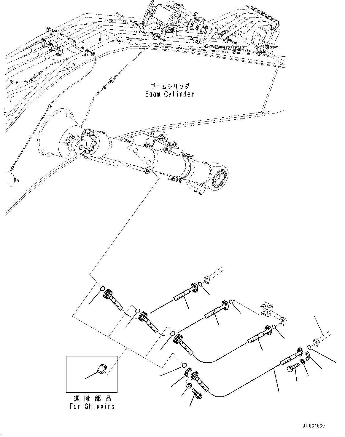 Tube(Boom Piping,Revolving Frame Side) (209-62-73180) KOMATSU