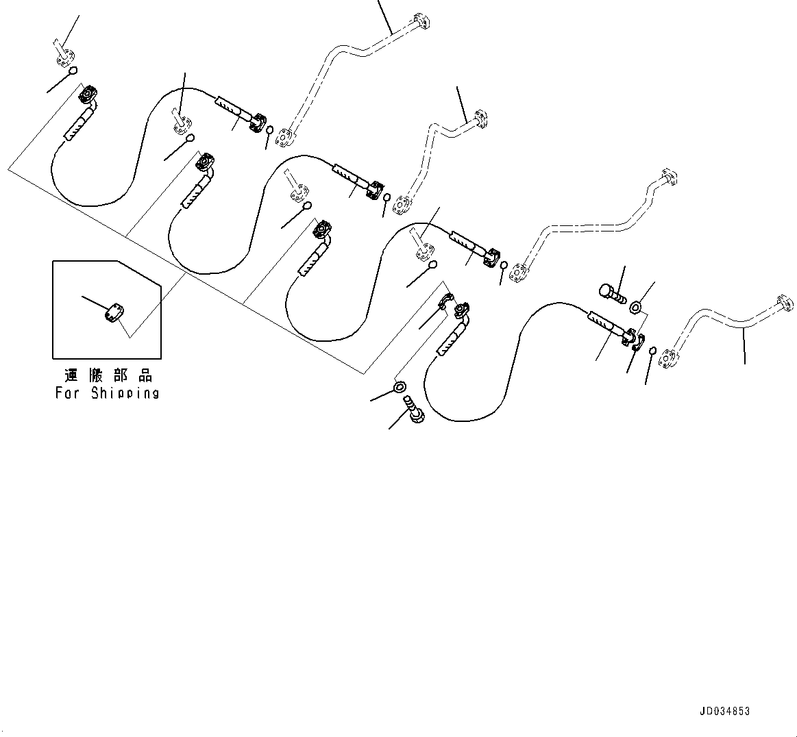 Tube(Loading Shovel, Boom and Arm,Arm Cylinder Piping) (209-64-14411) KOMATSU