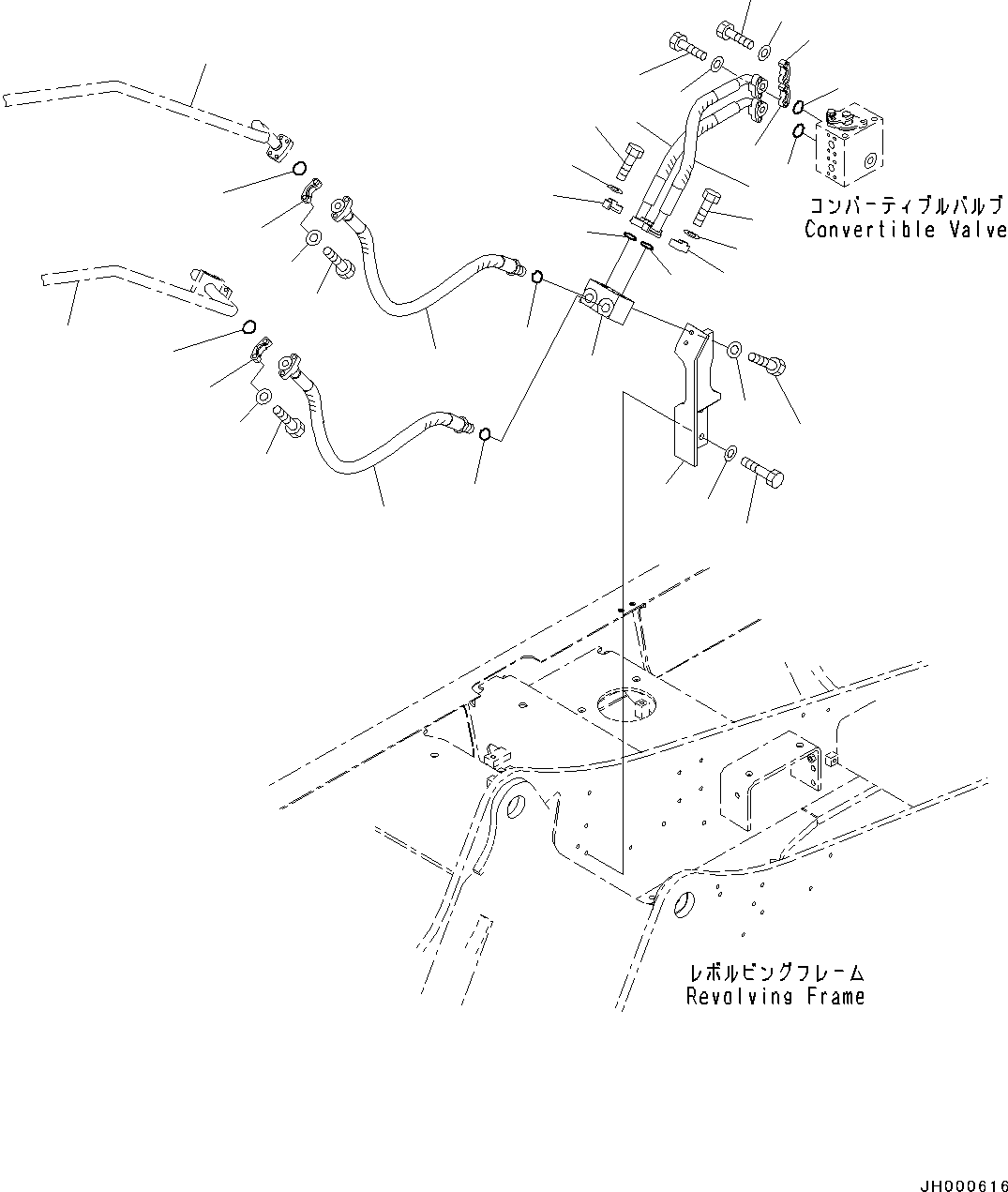 Tube(Boom,Bucket Cylinder Piping,With 1-Additional Actuator Piping) (203-62-15150) KOMATSU