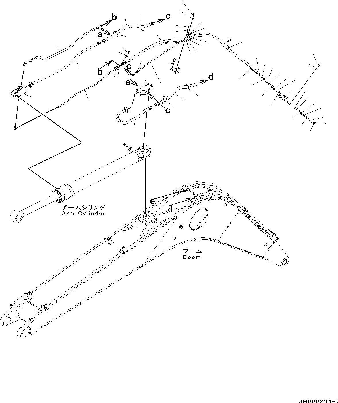 Tube(Arm Crane Unit,Arm Cylinder Piping, Bottom,With Arm Anti-drop Valve) (22B-70-22170) KOMATSU