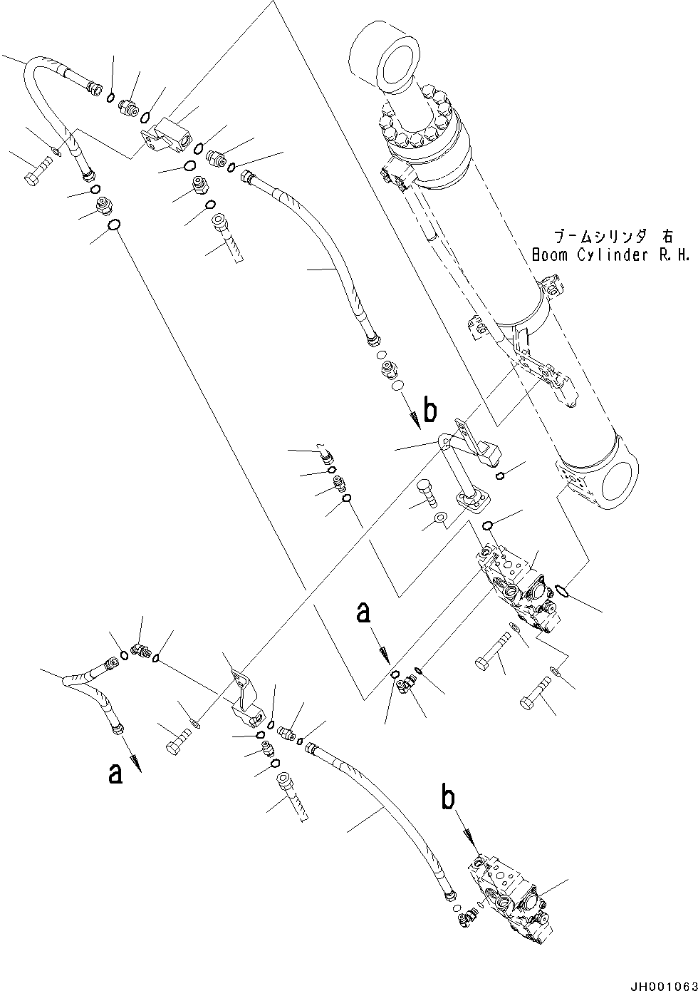 Hose Assembly(Boom Cylinder,Anti-drop Valve and PPC Piping) (203-62-72630) KOMATSU