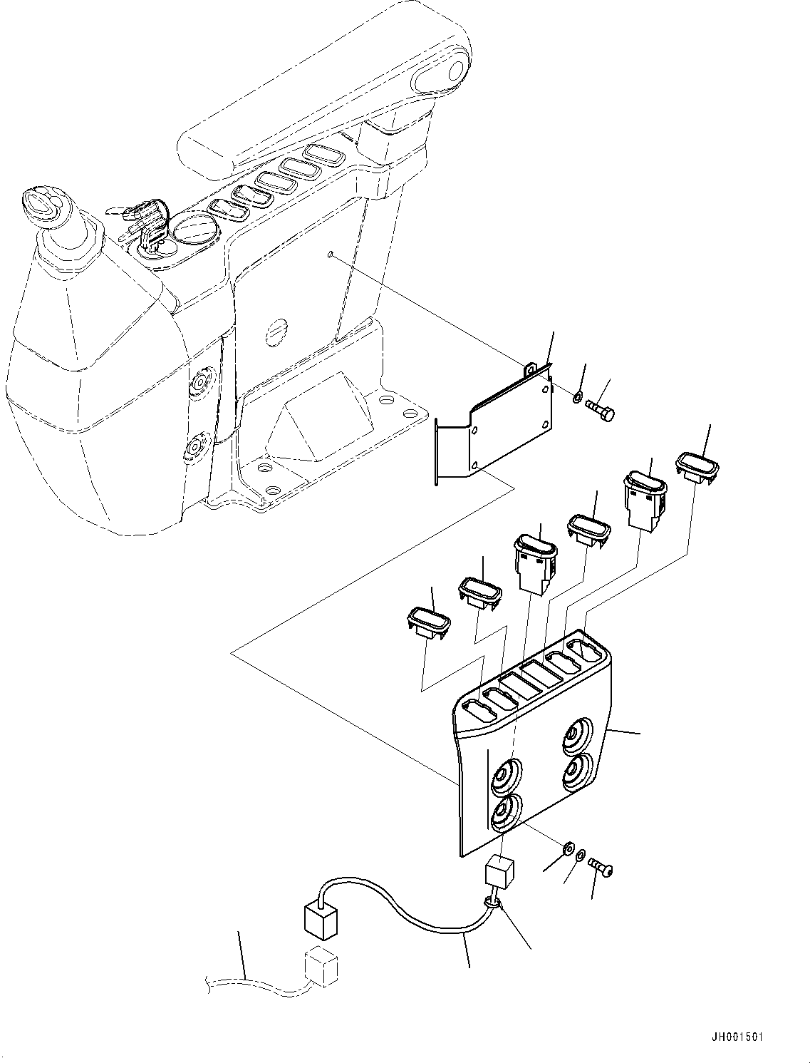 Wiring Harness(Cab,Floor, Console, R.H.,Auto Air Conditioner, Big Wind Quantity,For Australia,Provision For Amber Color Warning Beacon) (207-06-76860) KOMATSU