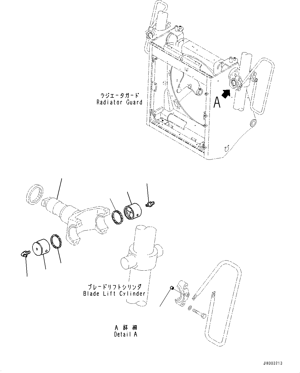 Yoke(Radiator Guard,Blade Lift Cylinder Yoke,Radiator Shutter,Remote Greasing, Dozer) (195-68-11440) KOMATSU