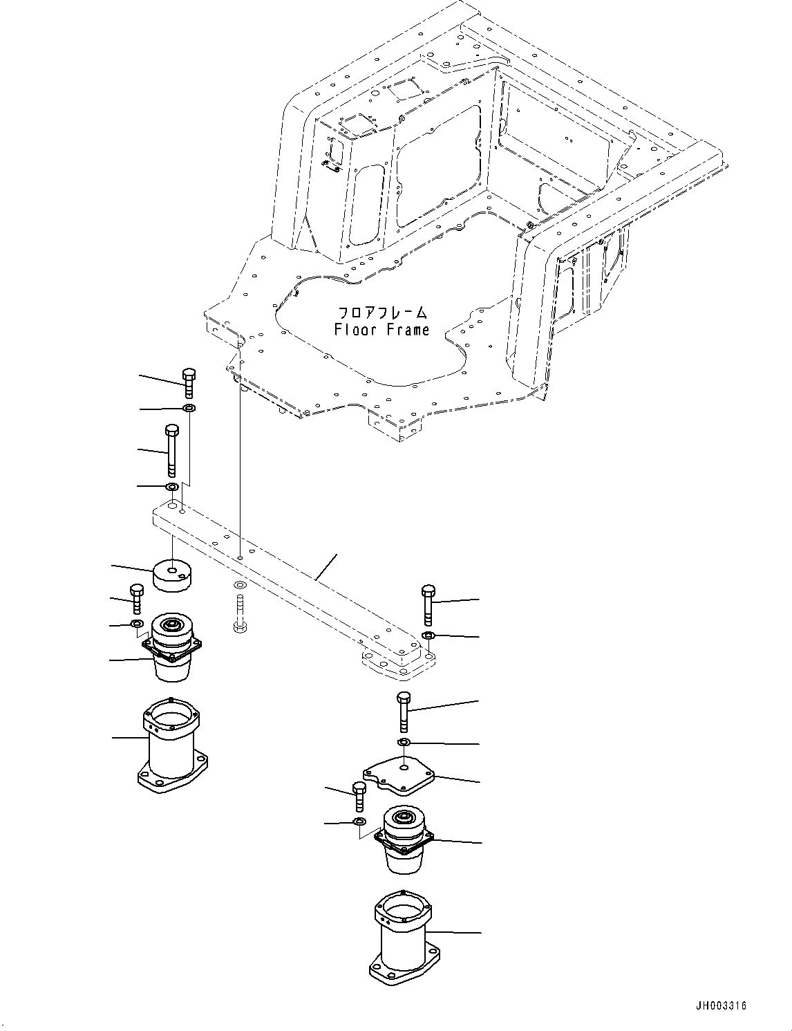 Support(Floor Frame,Armrest) (195-54-85180) KOMATSU
