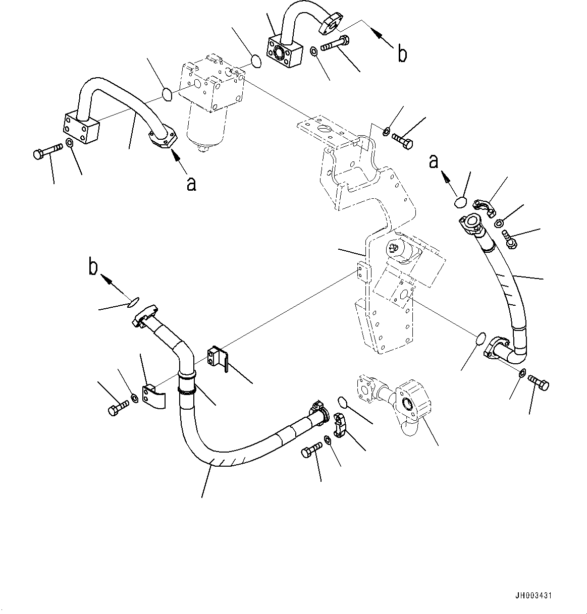 Bracket(Actuator Piping,Main Piping, L.H.,Reduce Back Pressure 1-Attachment, KAL) (207-62-75340) KOMATSU