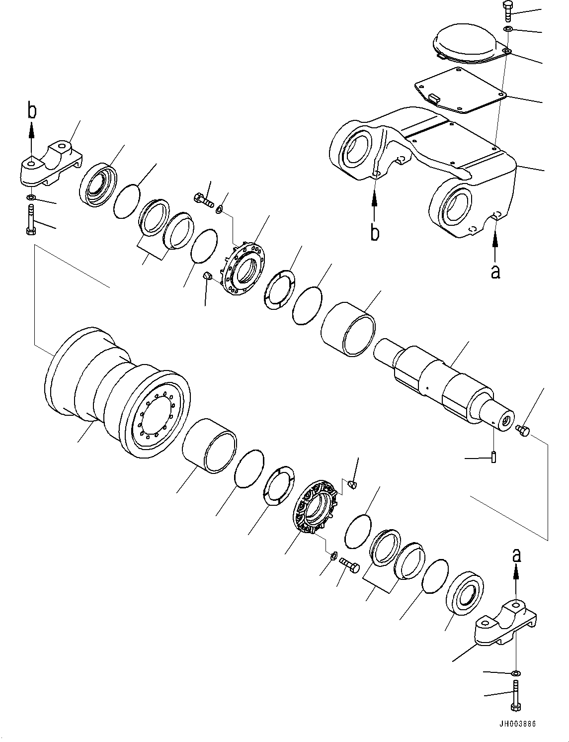 Track Roller Assembly, Single Flange 195-30-01413 KOMATSU