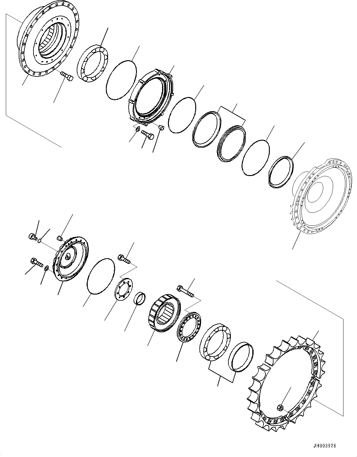 Бортовой редуктор в сборе 195-27-00970 KOMATSU