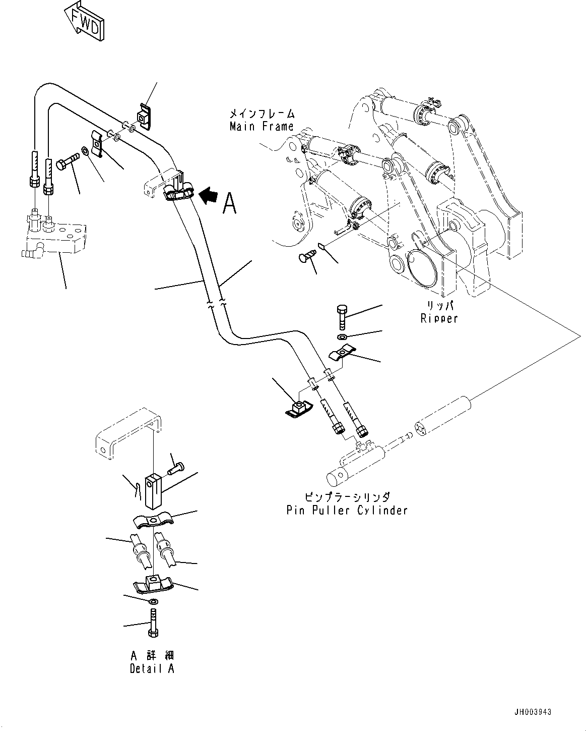 Block(Ripper Pin Puller Piping) (195-78-72330) KOMATSU