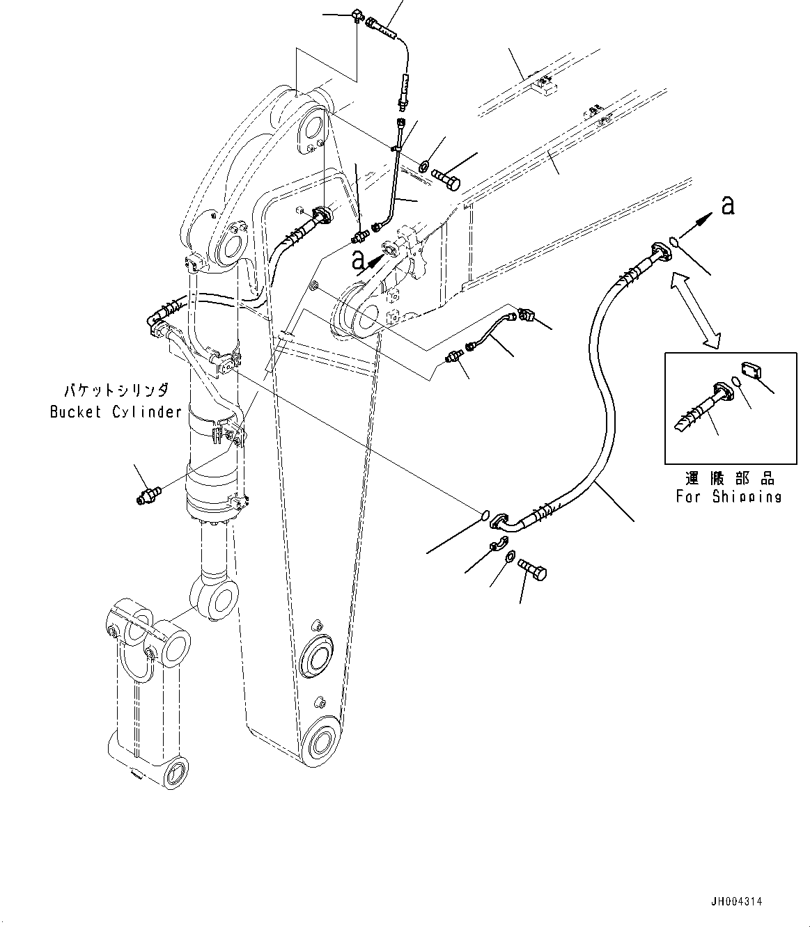 Tube(Boom,For Additional Piping,With 1-Additional Actuator Piping, Accumulator) (208-970-7110) KOMATSU