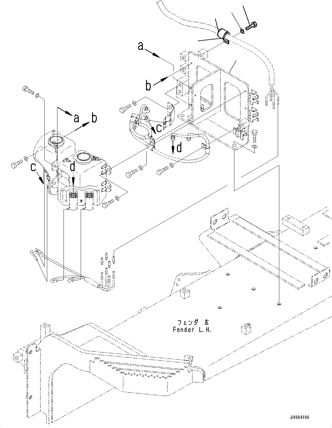 Bracket(Fender,Window Washer Tank,ROPS Cab,Large Capacity Maintenance-free Battery) (17A-911-7260) KOMATSU