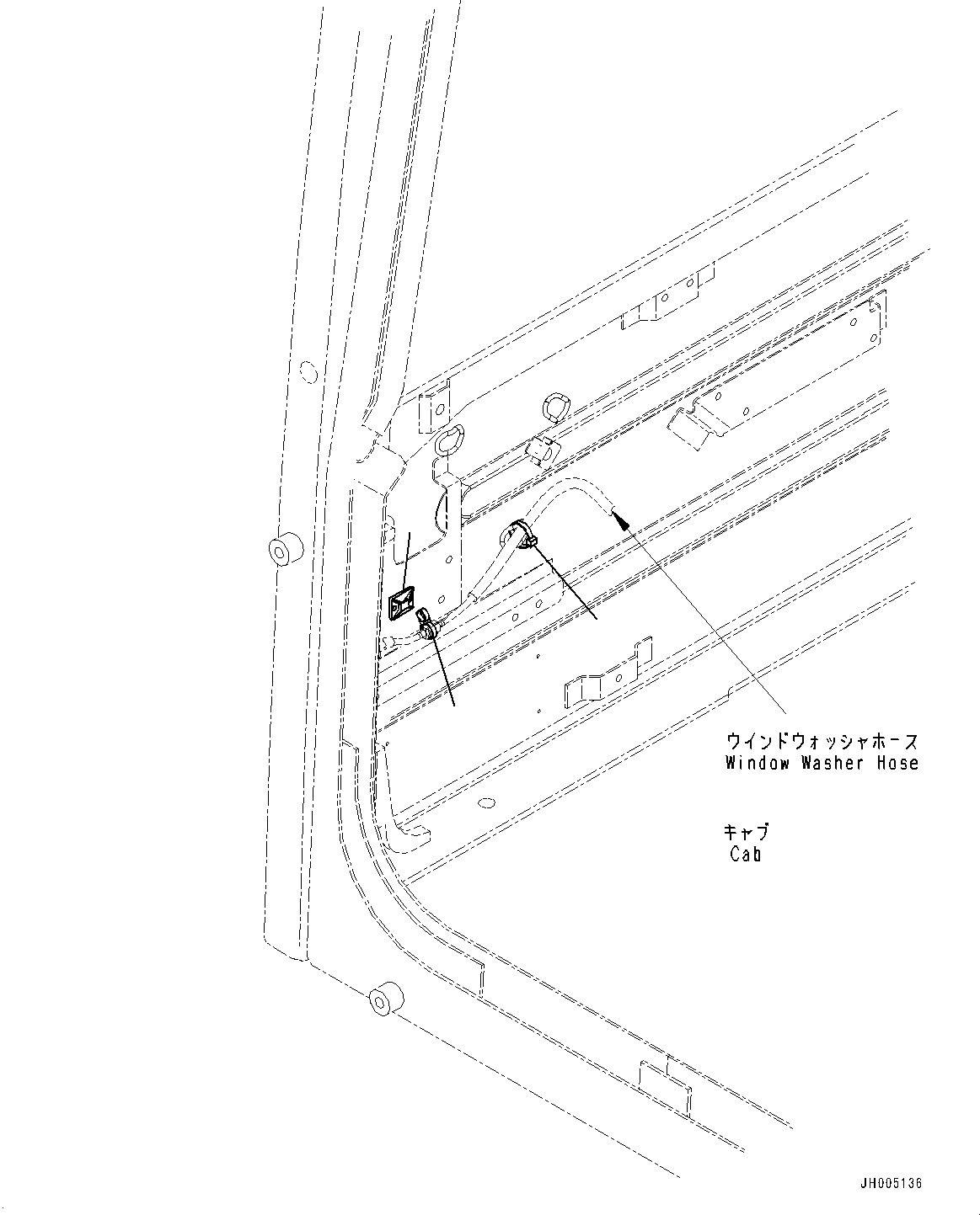 Шланг (кабина, омыватель стекла) (207-43-21130) KOMATSU