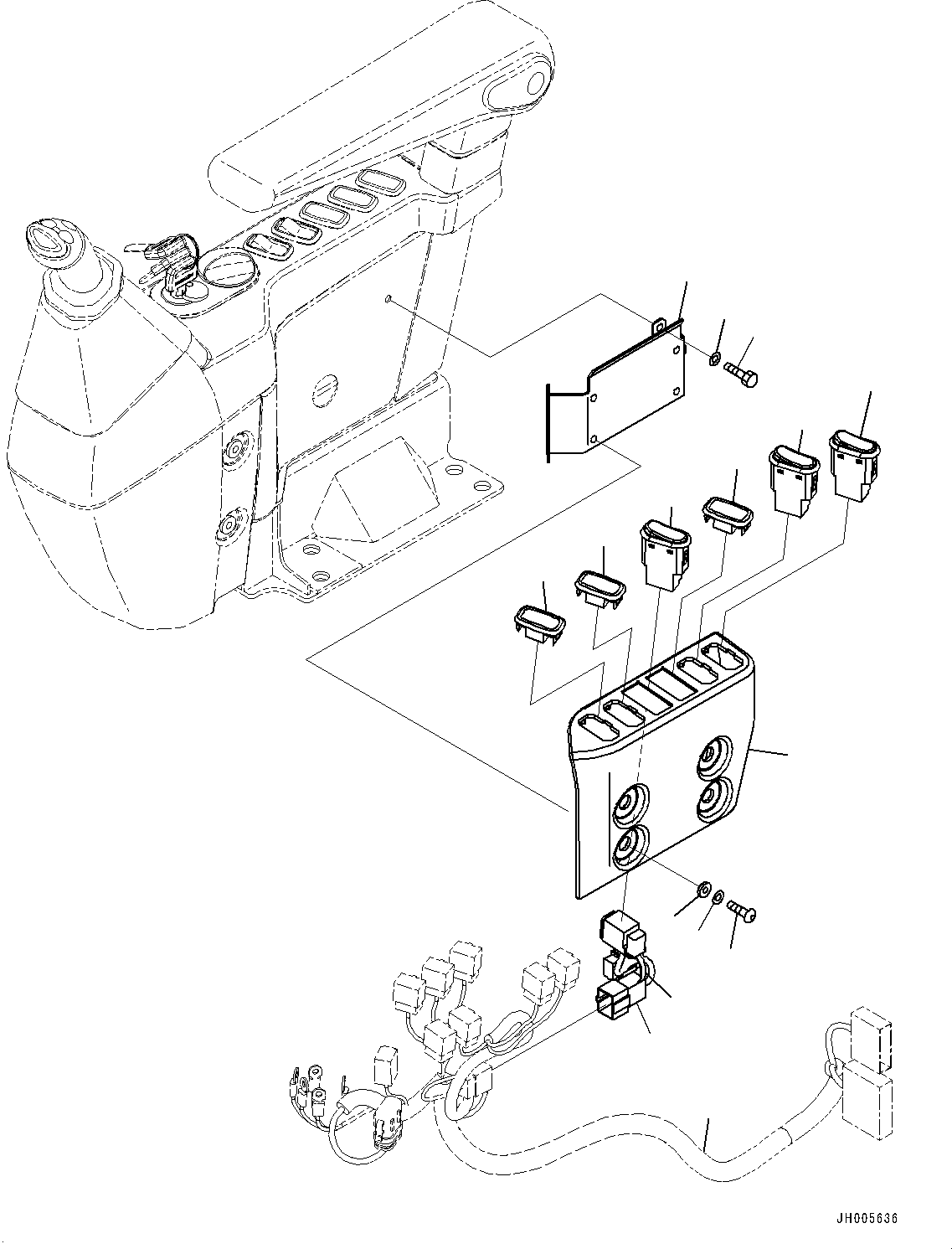 Wiring Harness(Cab,Floor, Console, R.H.,For EU Arrangement) (205-06-32741) KOMATSU