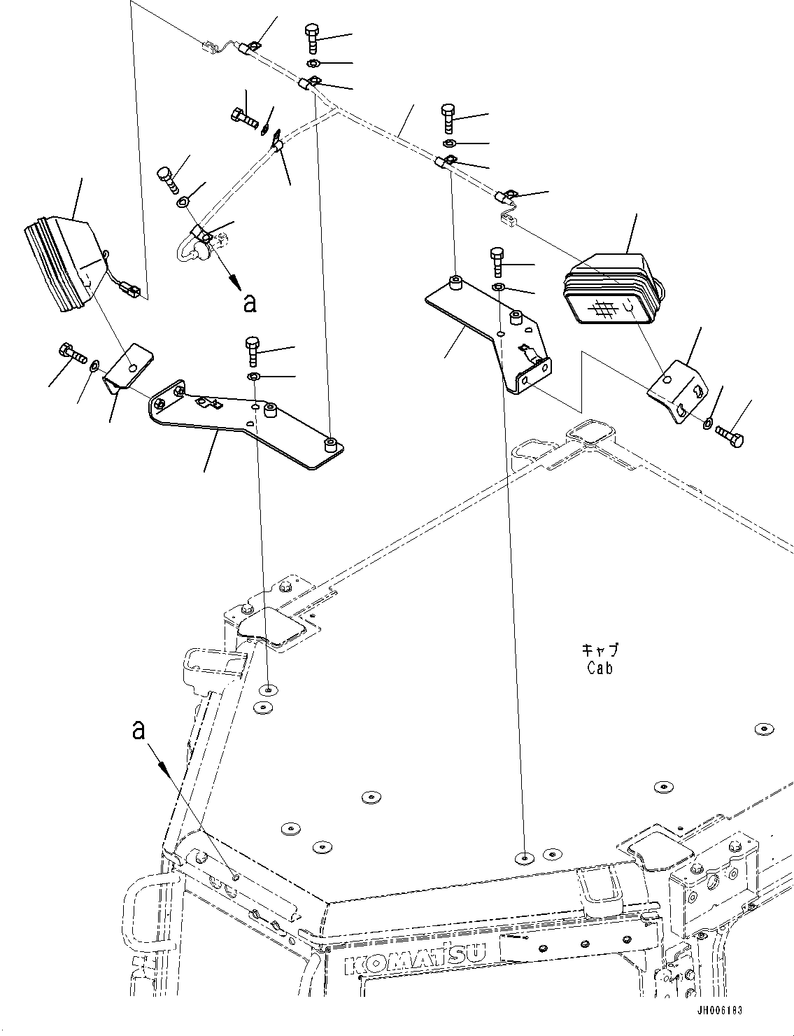 Wiring Harness(ROPS Cab,Working Lamp Wiring Harness) (17A-06-52210) KOMATSU