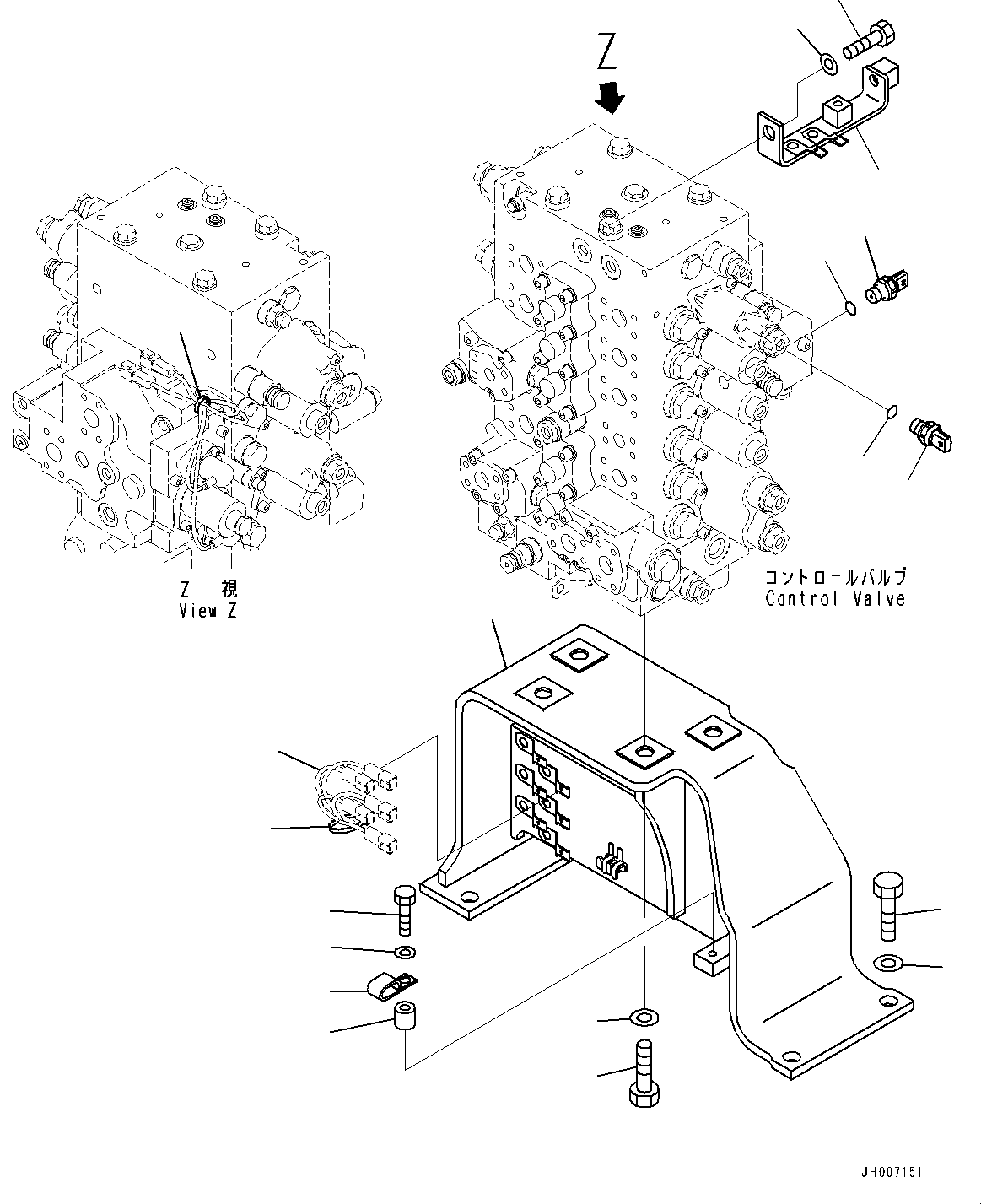 Valve Assembly, Solenoid(Arm Crane Parts,Solenoid Valve Piping,With Anti-drop Valve, Arm Inclusion) (22B-62-45821) KOMATSU