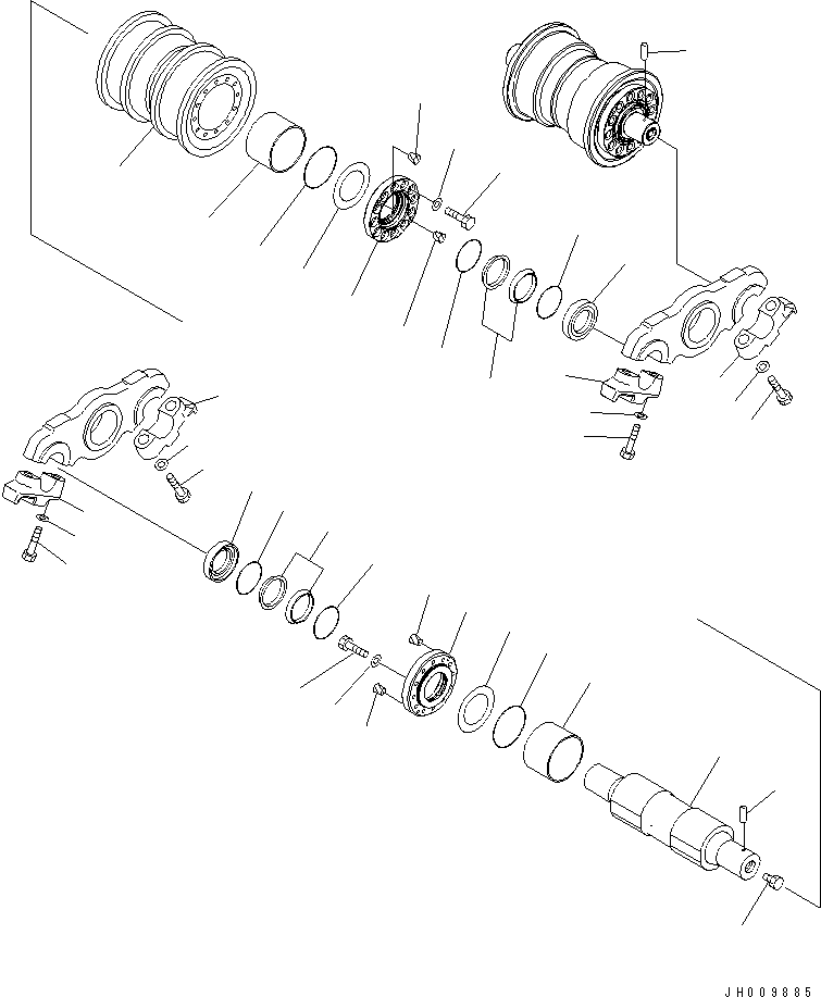 TRACK ROLLER ASS'Y,DOUBLE FLANGE 195-30-01966 KOMATSU