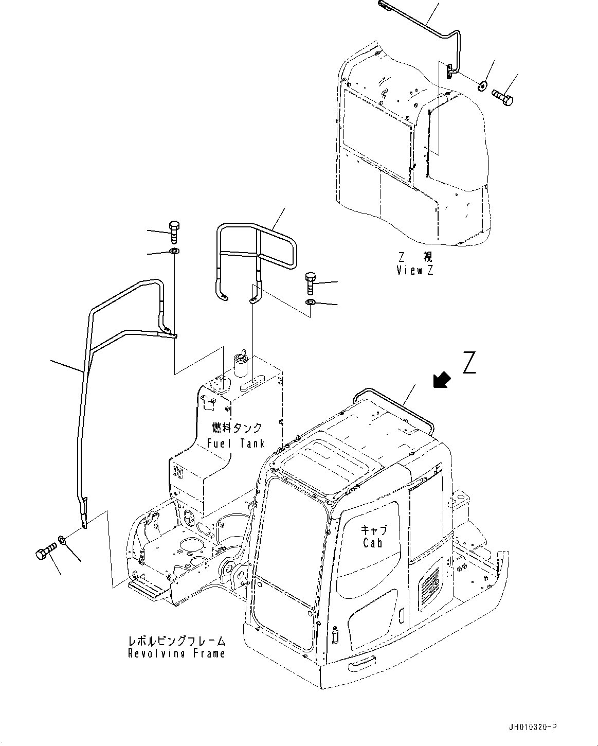 Рукоятка-захват 22U-53-41220 KOMATSU
