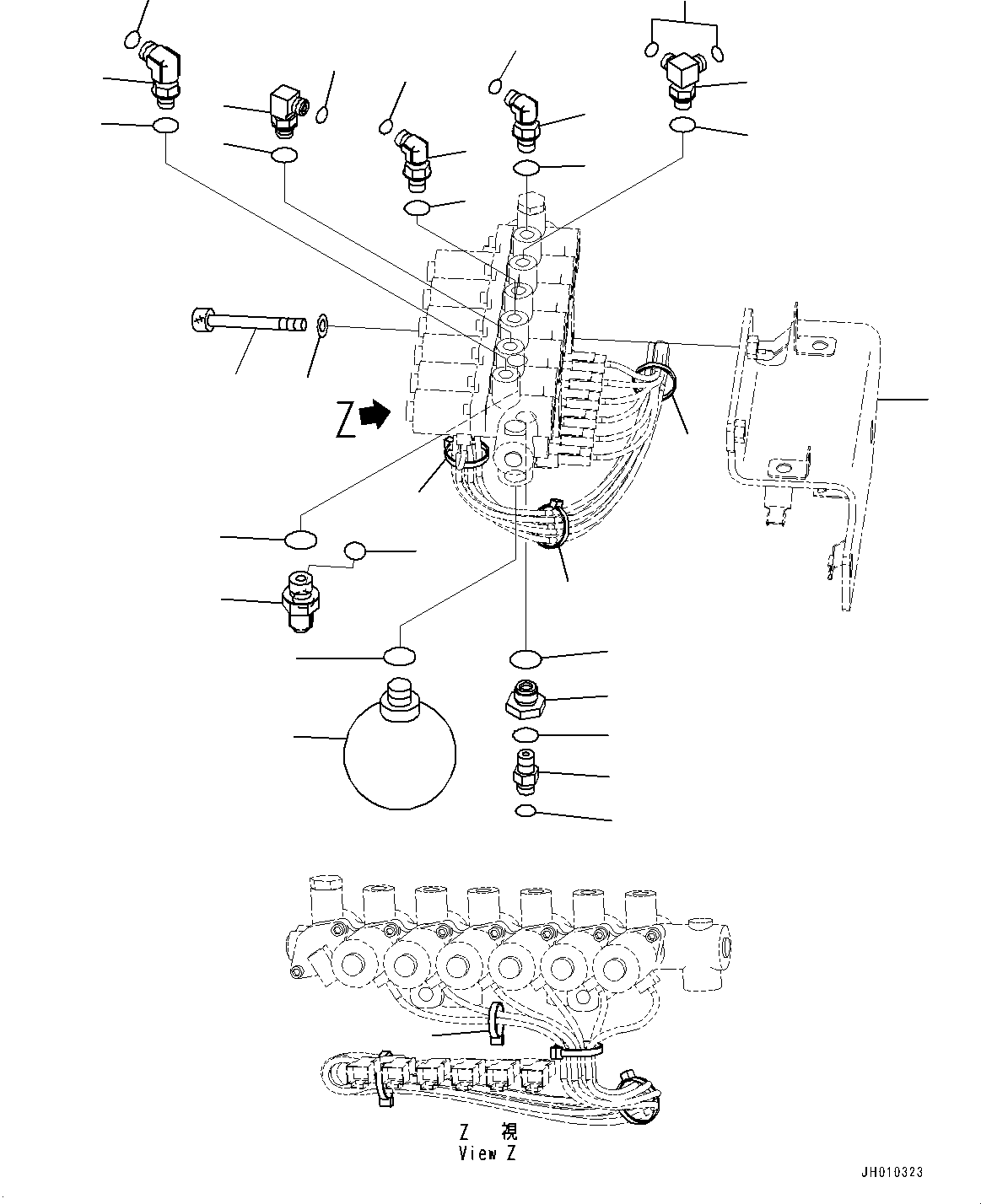 Bracket(Control Valve,Hose and Bracket,8-Spool) (22U-62-41140) KOMATSU