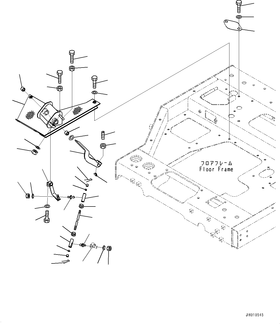 Lever(Floor Frame,Fuel Control Lever Linkage) (196-43-31140) KOMATSU