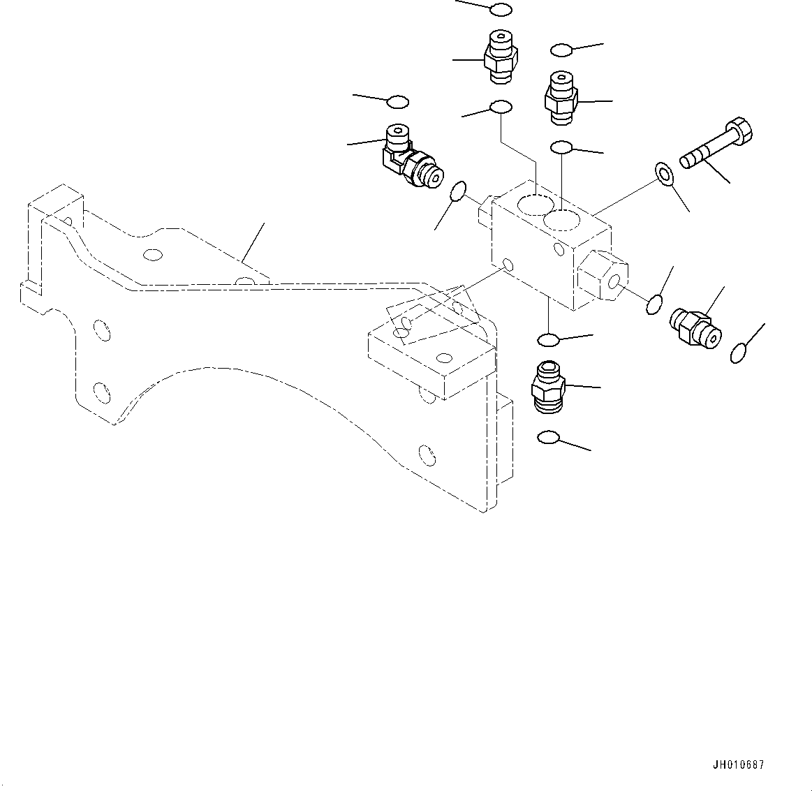 Bracket(Pipelayer Frame,Valve Mounting) (196-61-21733) KOMATSU