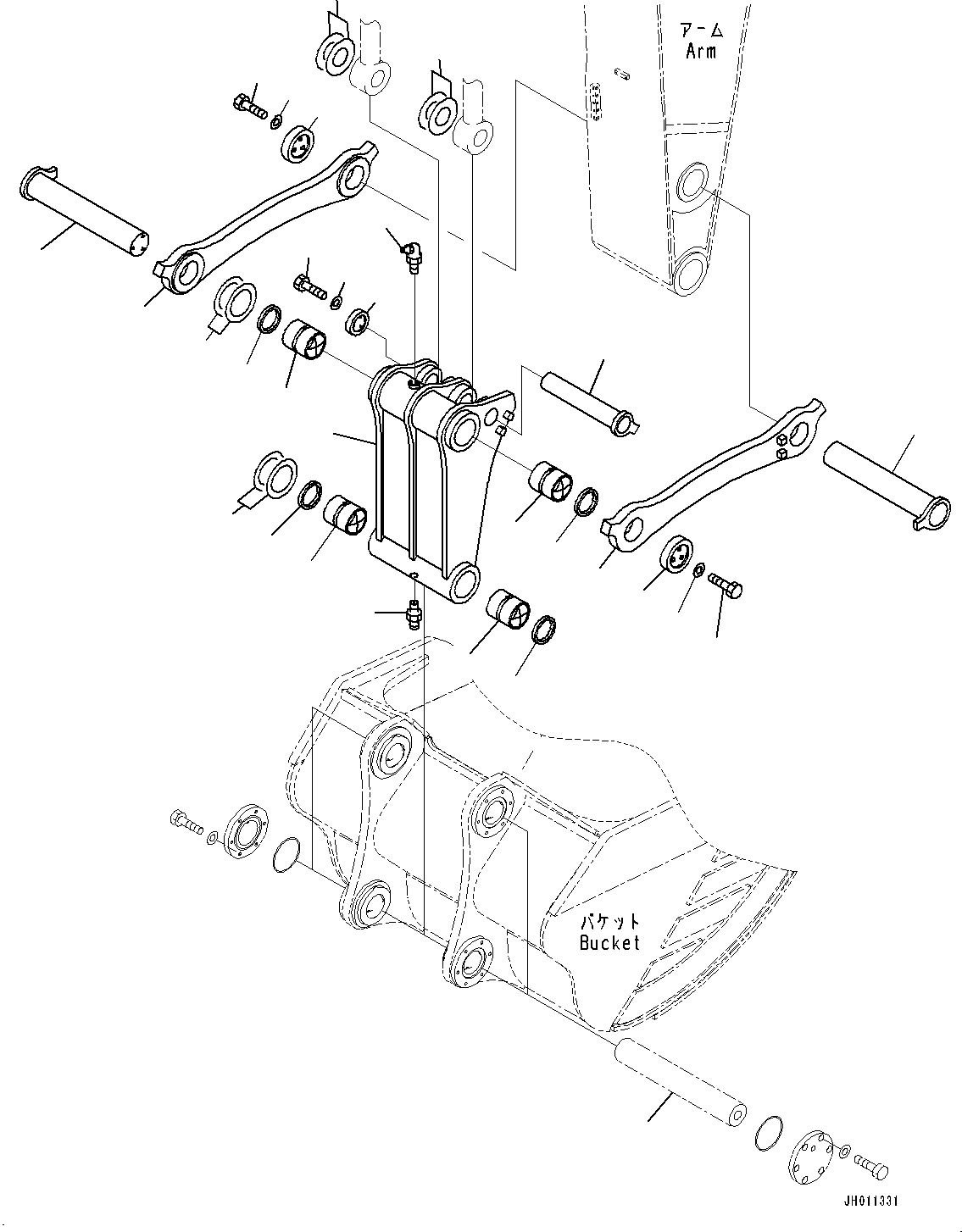 Pin(Floating Pin,For 6.70m3, Me Bucket, 2130mm Width, Horizontal Pin Type) (776-939-P82A) KOMATSU