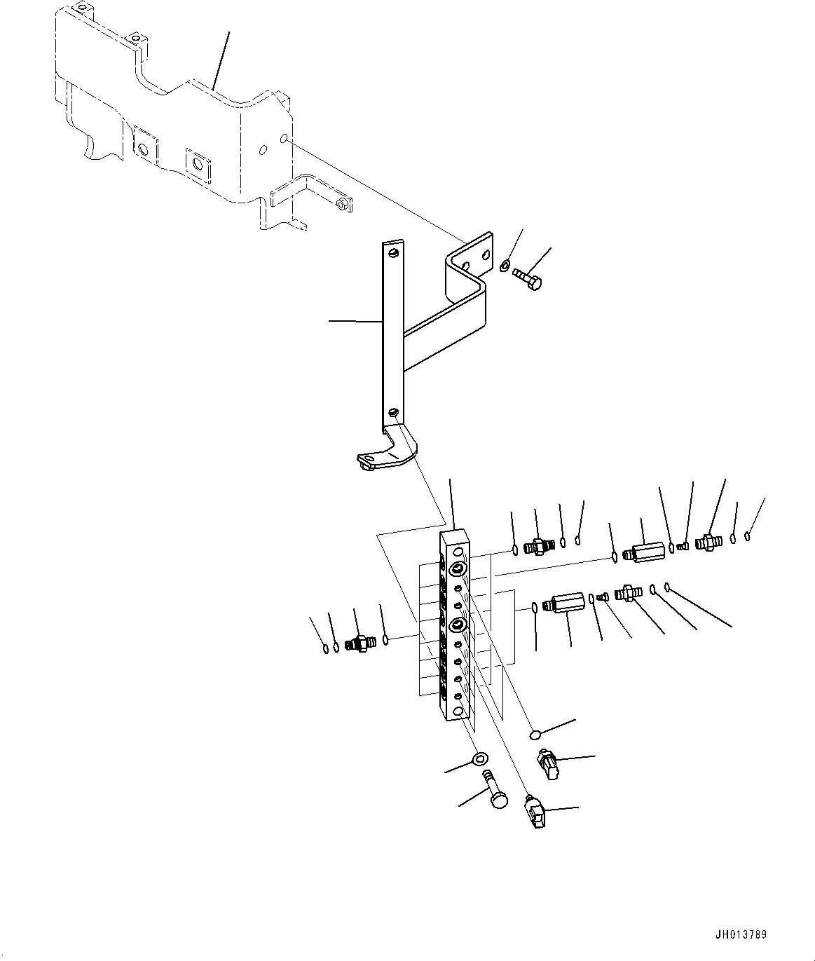 Bracket(Control Valve,Valve Bracket and Sensor,With 1-Additional Actuator Piping, Accumulator) (208-62-71111) KOMATSU