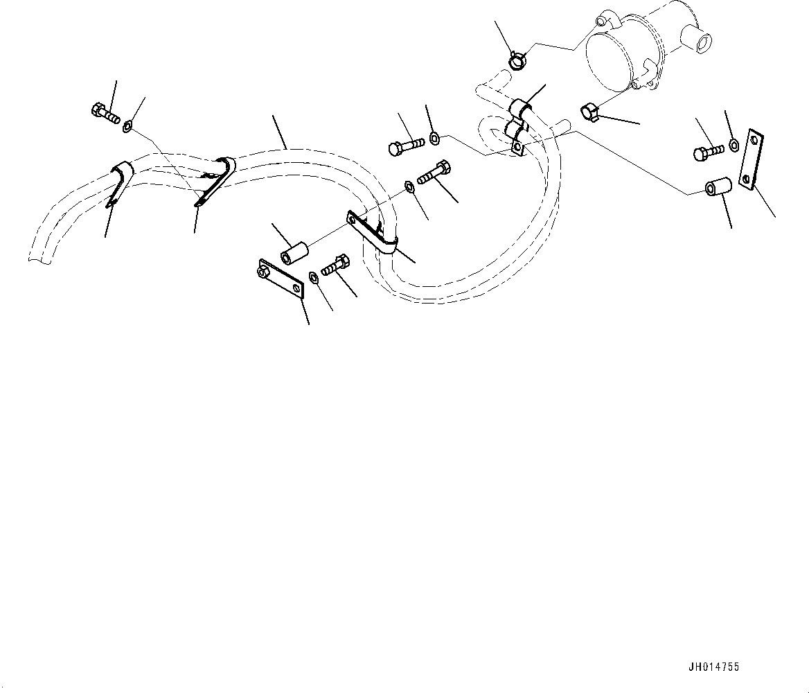 Hose(Fender,Fuel Strainer Heater Hose) (195-911-9580) KOMATSU