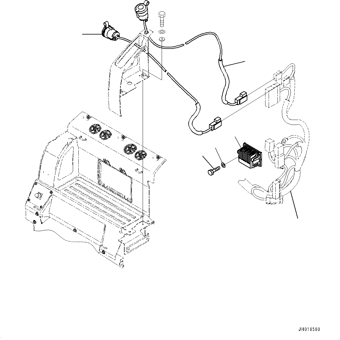Wiring Harness(Cab,Cab In Parts, Rear Cover, With 12V Converter) (2A5-06-12172) KOMATSU