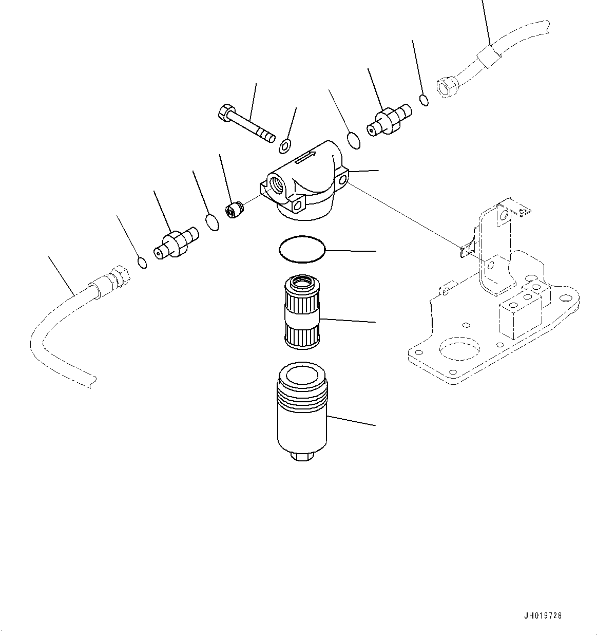 Hose Assembly(LS Piping,1-Additional Actuator Piping, Accumulator) (2A5-62-25410) KOMATSU
