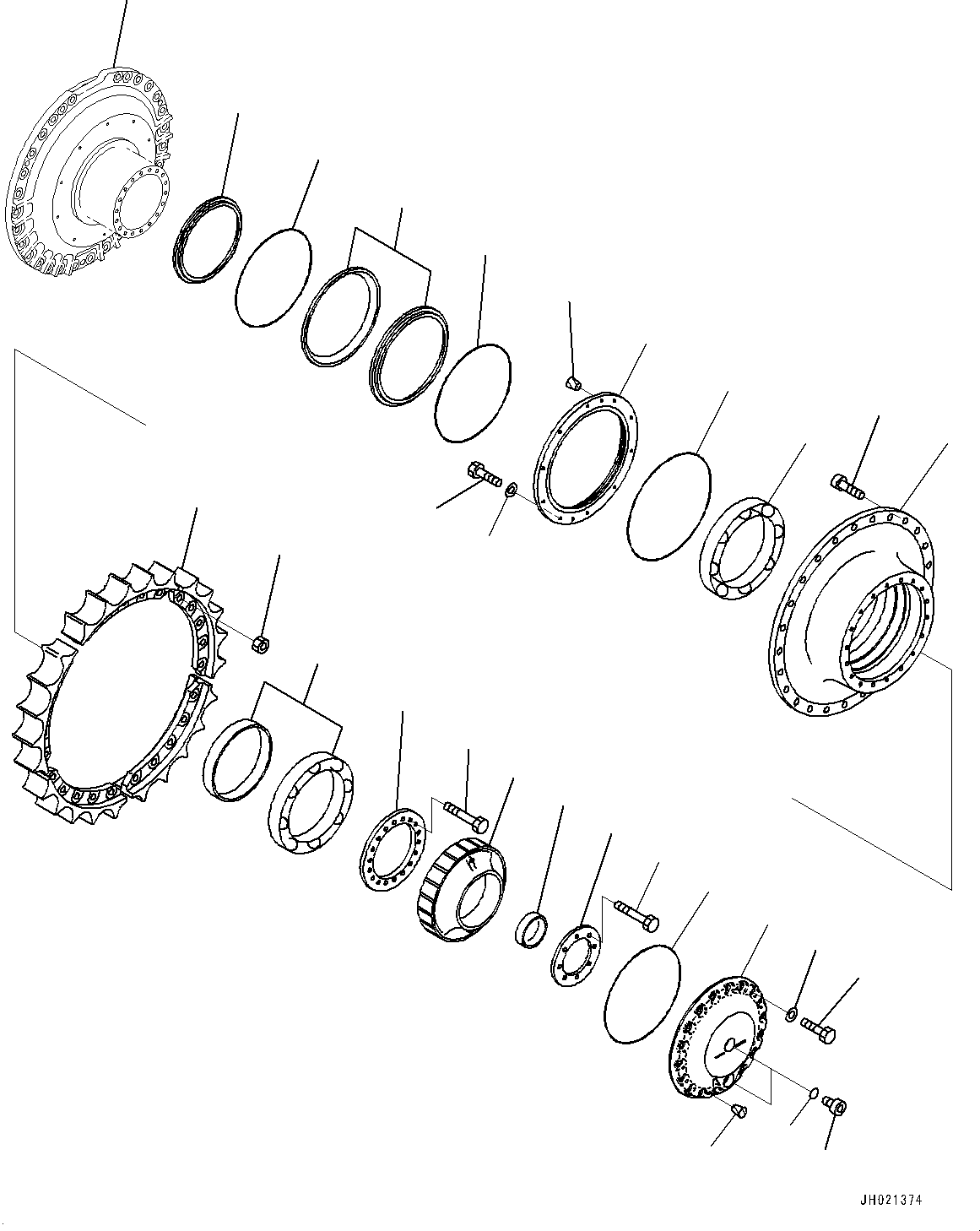 Бортовой редуктор в сборе 195-27-00941 KOMATSU