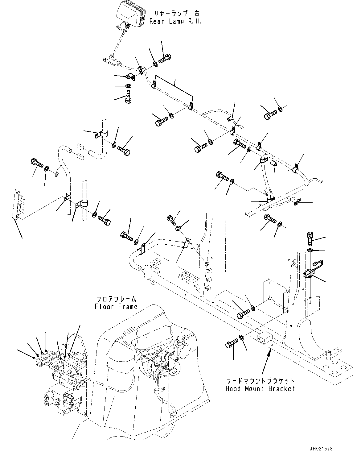Bracket(Floor Frame,Wiring Harness Clip) (198-06-62490) KOMATSU